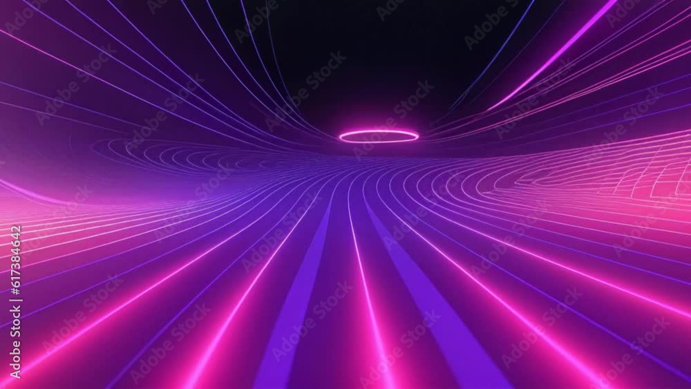 Poster Purple and black abstract background with lines and curves. Generative ai