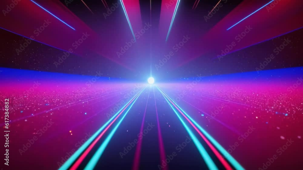 Poster A vibrant abstract background with dynamic light rays emanating from the center. Generative ai