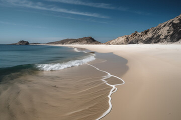 Calm Body Of Water Beside Sand, Generative AI