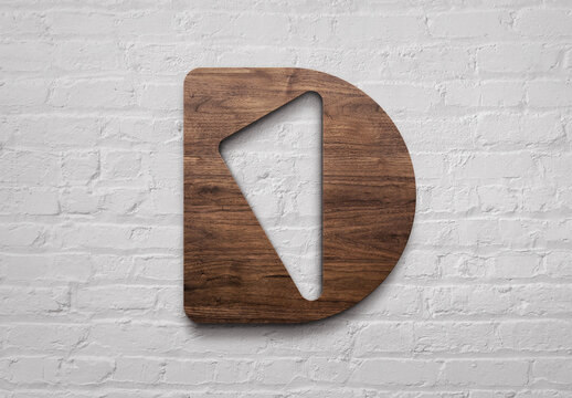 Logo Mockup Template Style Effect Gold Wall Badge Mockup 3D Metal Text Wood Concrete