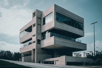 Gray And White Concrete Building, Generative AI 