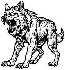 Wolf Black on White