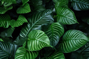palm nature jungle background green beautiful tropical tree forest leaf colourful. Generative AI.