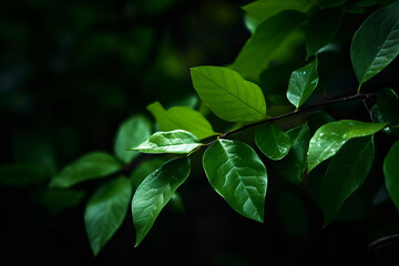Fototapeta na wymiar Green Leaves, Generative AI