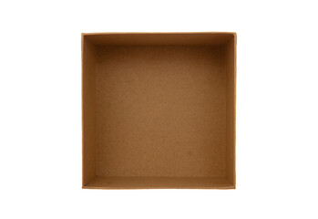 Gift box open empty isolated transparent background, top view. PNG. 