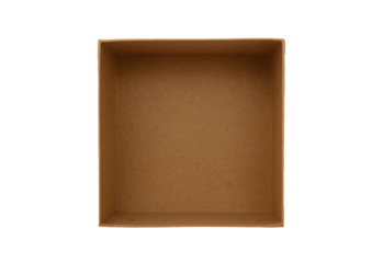 Gift box open empty isolated transparent background, top view. PNG. 