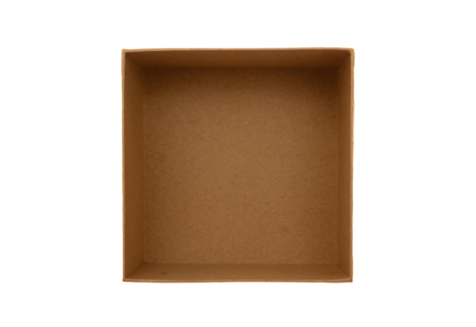 Gift box open empty isolated transparent background, top view. PNG. 