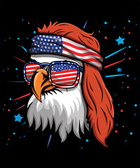 Eagle USA Celebrating America And 4th Of July With The American Flag