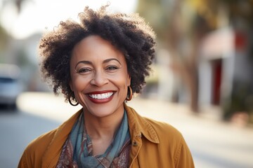 Portrait of Beautiful Confident Happy Middle Aged Black Woman