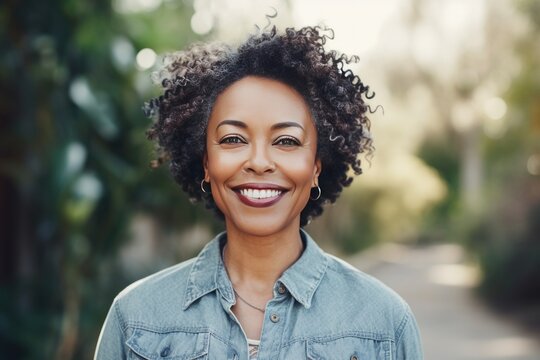 Portrait of Beautiful Confident Happy Middle Aged Black Woman