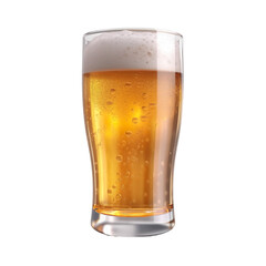 A glass of beer isolated on transparent png background cutout, generative Ai