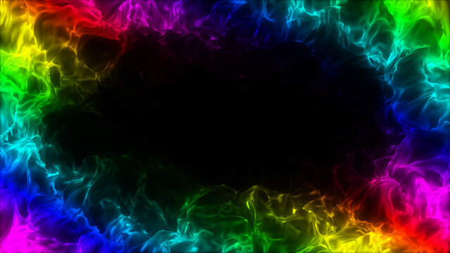 虹色の炎のフレーム背景