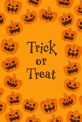 ハロウィンデザインのポストカード／ジャックオーランタン