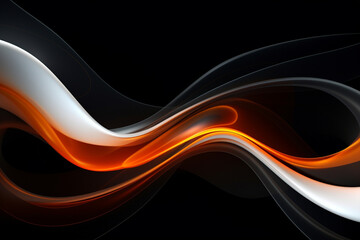 Obraz premium orange_and_white_abstract_design_on_a_black_background