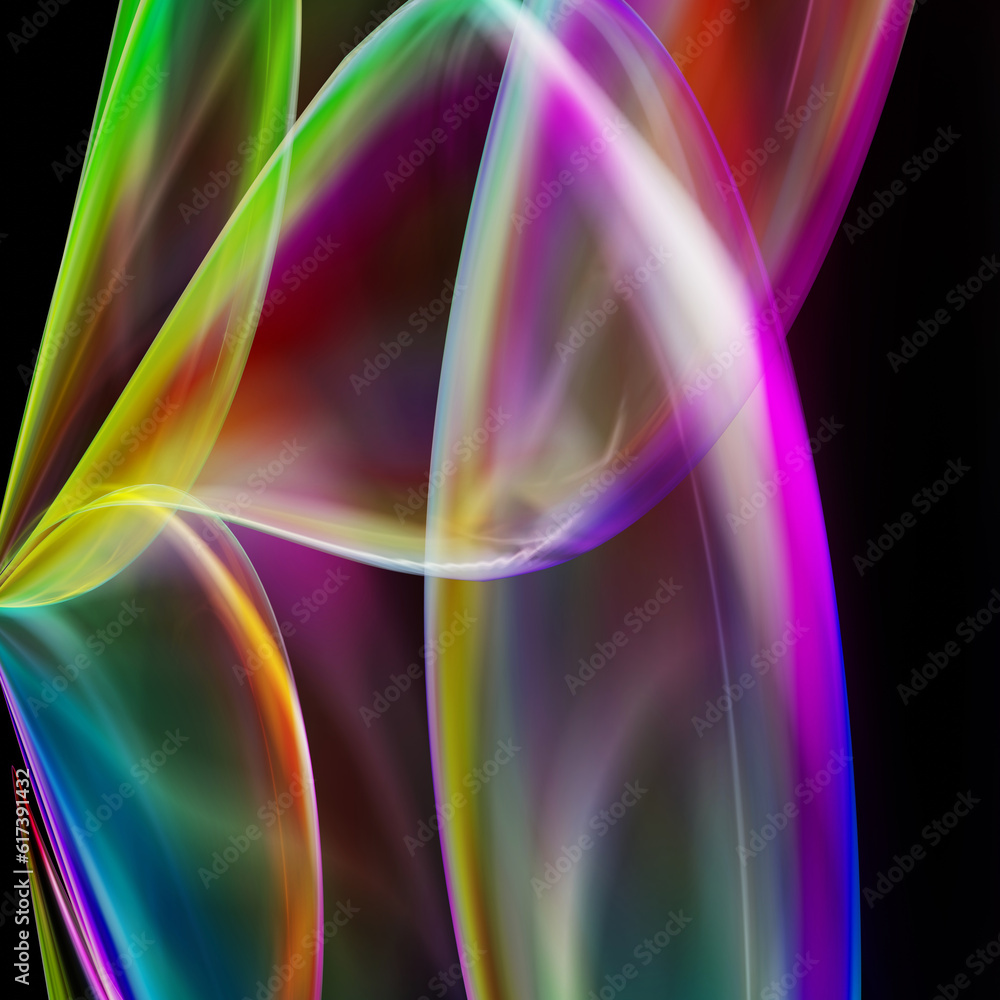 Poster abstract colorful blurred gradient background with smooth curvy lines in 3d rendering for banners, p