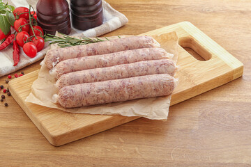 Raw pork sausages for grill