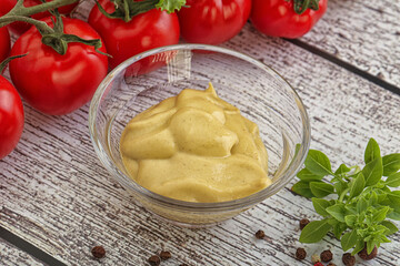 Spicy Mustard sauce in the bowl