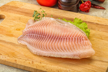 Raw tilapia fish for cooking