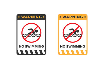 No swimming icon sign vector design, dangerous area icon board for swimming activity