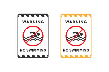 No swimming icon sign vector design, dangerous area icon board for swimming activity