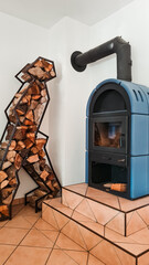 Fireplace, chimney / Functional fireplace with trendy look / wood stove / fireplace with logs