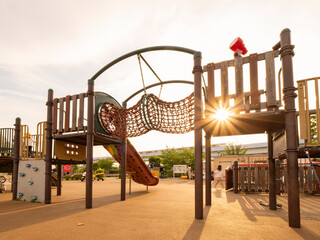 夕日の豊洲六丁目第二公園