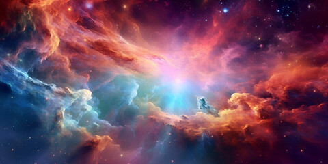 Obraz na płótnie Canvas Starry Night Skies Cosmic Watercolor Galaxy Nebula Nebulosity generated ai