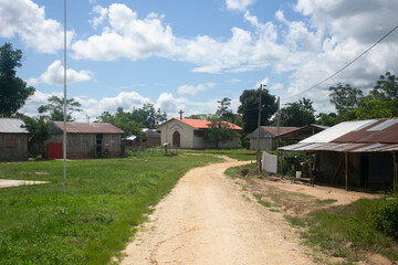 Views of the streets and houses of a jungle region in the Peruvian Amazon located near the city of Tarapoto.