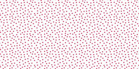 random dots texture. small polka dot seamless pattern background. red and white dots - obrazy, fototapety, plakaty