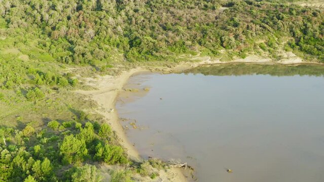 Aerial view of Lopar peninsula, Rab Island, Croatia