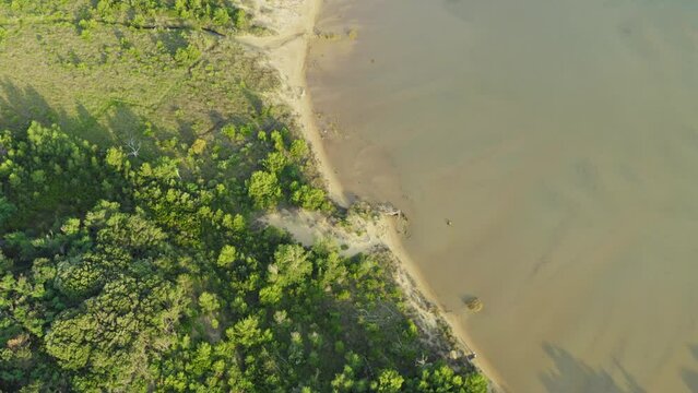 Aerial view of Lopar peninsula, Rab Island, Croatia