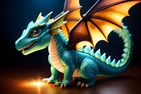 cute dragon, symbol of the year 2024, generative ai	