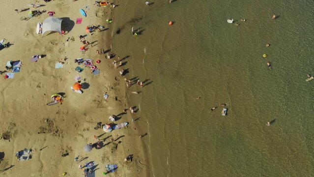 Aerial view of Rajska plaža (The Paradise Beach) on Rab Island, Croatia