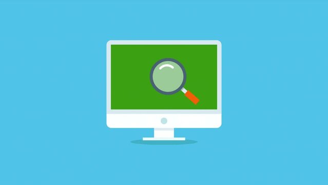 magnifying glass and desktop motion animation.green screen