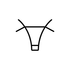 V string vector icon. Vector sign in simple style isolated on white background.