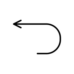 Back arrow icon. Vector sign in simple style isolated on white background. Original size 64x64 pixels.