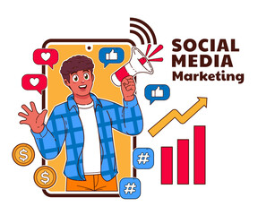 Social media marketing illustration