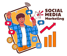 Social media marketing illustration