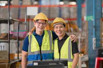 Managers and employees are counting stocks in a warehouse.