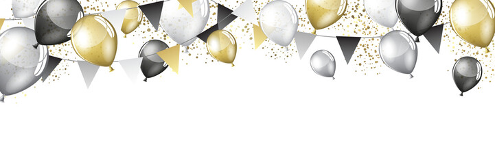 Color balloons and party pennants - Festive celebration design