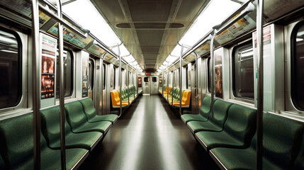 Empty subway. AI Generative Image