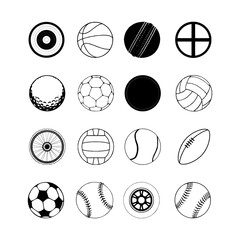 Fototapeta premium Set of balls for sport, activity and game. Set ball sports icons symbols.