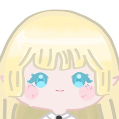 Cute blonde hime-hair elf girl
