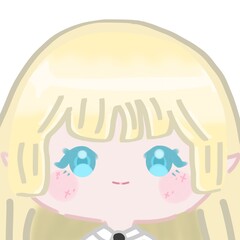 Cute blonde hime-hair elf girl