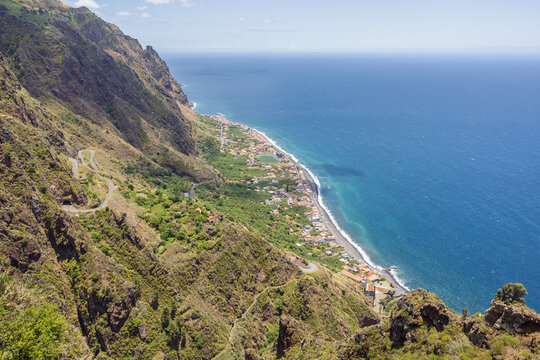 View of Paul do Mar seen from the Miradouro do Precipicio in Faja da Ovelha