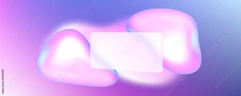 Poster glass morphism abstract gradient background design. transparent card frame with blur purple fluid bu