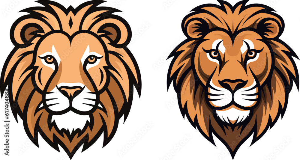 Poster illustration portfolio of cute little lion's head