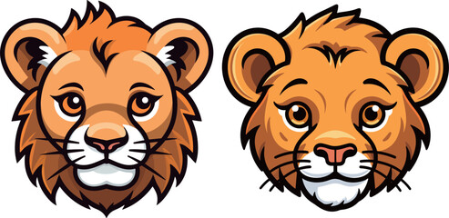 Illustration portfolio of cute little lion's head