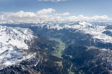 Fototapeta na wymiar Poschiavo valley from north, Switzerland