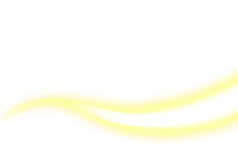 Abstract neon gold wave on transparent background